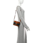 Calfskin Triomphe Canvas Medium Tambour Bag Tan