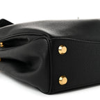 Grained Calfskin Small Rodeo Top Handle Handbag Black