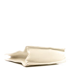 Shiny Aged Calfskin North South Shopping Bag White