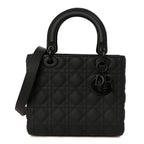 Ultra Matte Calfskin Cannage Medium Lady Dior Black