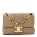 Supple Calfskin Medium Victoire Bag Brown Sepia