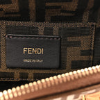 Vitello Grace Jacquard FF Mini By The Way Top Handle Boston Bag  Gianduia Panna