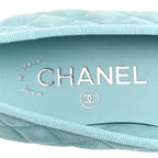 Suede Quilted Cap Toe CC Ballerina Flats 36 Light Blue