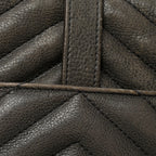 Sheepskin Matelasse Chevron Monogram Medium College Bag Asphalt