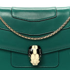 Calfskin Serpenti Forever Snake Strap Crossbody Bag Emerald Green