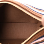 Crochet Lambskin Coco Crochet Hobo Clutch With Chain Brown Pink Navy