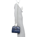 Calfskin Le Fermoir Top Handle Bag Blue