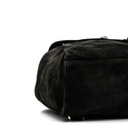 Suede CC Drawstring Backpack Black