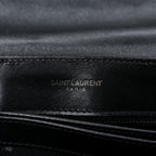 Calfskin Y Quilted Monogram Monochrome Toy Loulou Crossbody Bag Black