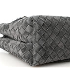 Suede Intrecciato Small Andiamo Shoulder Bag Graphite