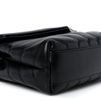 Calfskin Y Quilted Monogram Monochrome Toy Loulou Crossbody Bag Black