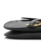 Grained Calfskin Saddle Bag Black