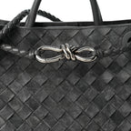 Suede Intrecciato Small Andiamo Shoulder Bag Graphite