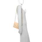 Grain De Poudre Matelasse Chevron Monogram Chain Wallet Nude Powder