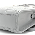 Calfskin Matelasse Chevron Mini GG Marmont Tote Grey