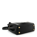 Grained Calfskin Small Rodeo Top Handle Handbag Black