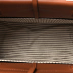 Canvas Calfskin Cushion Tote Taupe