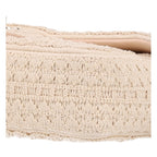 Crochet Embroidered Camelia Small Rectangular Flap Ecru