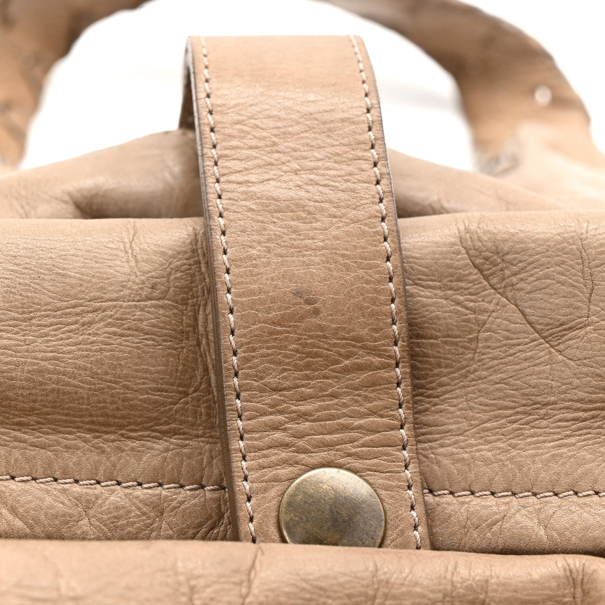 Snakeskin Calfskin Silverado Shoulder Bag Beige