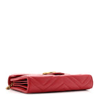 Calfskin Matelasse GG Marmont Chain Wallet Hibiscus Red