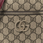 GG Supreme Monogram Ancora Calfskin Vanity Cosmetic Case Beige Ebony Rosso