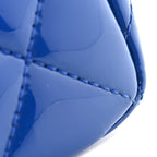 Patent Quilted Large Coco Shine Flap Blue