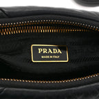 Nappa Triangle Quilted Patchwork System Bag Black