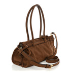 Nubuck Triangle Medium Bonnie Shoulder Bag Cacao