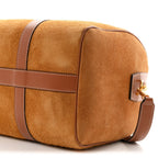 Waxed Suede Calfskin Large Boston Bag Tobacco