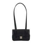 Shiny Caviar Mini Preppy Coco Shoulder Bag Black
