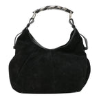 Suede Buffalo Horn Mombasa Hobo Black