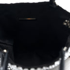 Satin Crystal Metal Triangle Logo Chain Crossbody Handbag Cristal