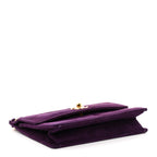 Suede CC Flap Clutch With Chain Purple