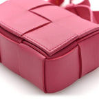 Lambskin Maxi Intrecciato Extra Mini Cassette Crossbody Bag Cranberry