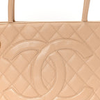 Caviar Quilted Medallion Tote Beige