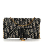 Oblique Saddle Chain Long Wallet Blue