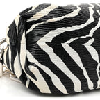 Nappa Zebra Print The Pouch Chain White Black