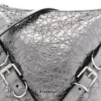 Metallic Calfskin Small Voyou Bag Silver
