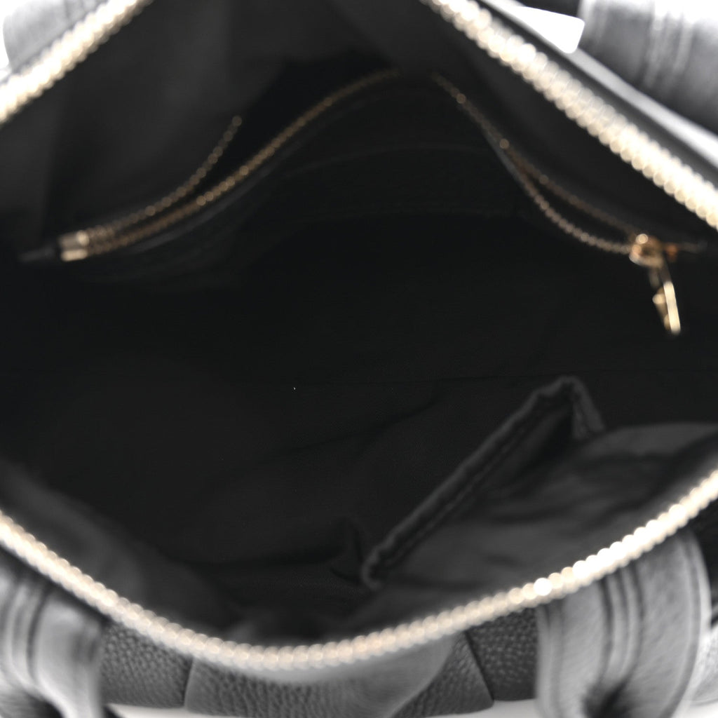 Pebbled Lambskin Rocco Black Pale Gold Hardware