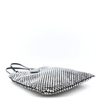 Satin Crystal Metal Triangle Logo Chain Crossbody Handbag Cristal