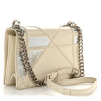 Lambskin Sequin Medium Diorama Flap Bag White