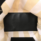 Canvas Striped Days Tote Resin White
