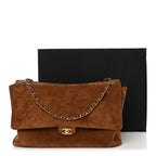 Suede Calfskin Souplissimo Maxi Flap Camel