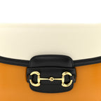 Azalea Calfskin Tri-Color Horsebit 1955 Shoulder Bag Mystic White Sun Oil Black