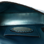 Metallic Cuoio Roma Sellerissima Nappa Sintetica Tape Stitch Mini Baguette Placca Argento