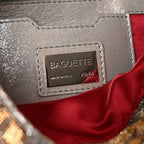 Metallic Lurex Zucca Vitello Baguette Argento