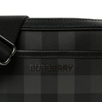 Coated Canvas Calfskin Check Muswell Bag Charcoal