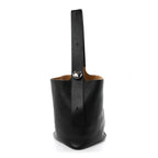 Soft Grained Calfskin Large Pebble Bucket Bag Black