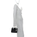 Satin Swarovski Crystal Acrylic PVC Cannage Mini Lady Dior Black