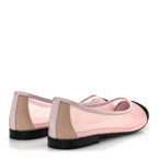 Mesh Grosgrain CC Ballerina Flats 39.5 Pink Black 39.5 Pink Black